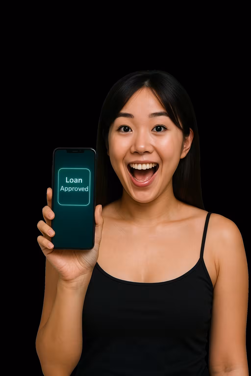 Happy borrower with approved loan